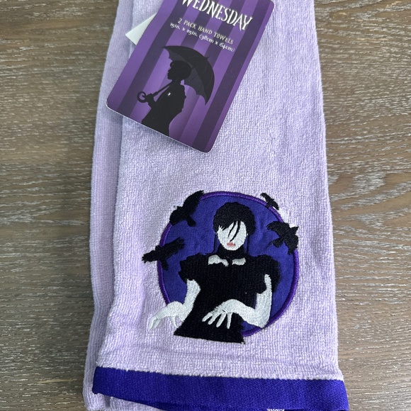Purple Hand Towels with Gothic Design Wednesday Adam’s look alike Adam’s family - Picture 1 of 1